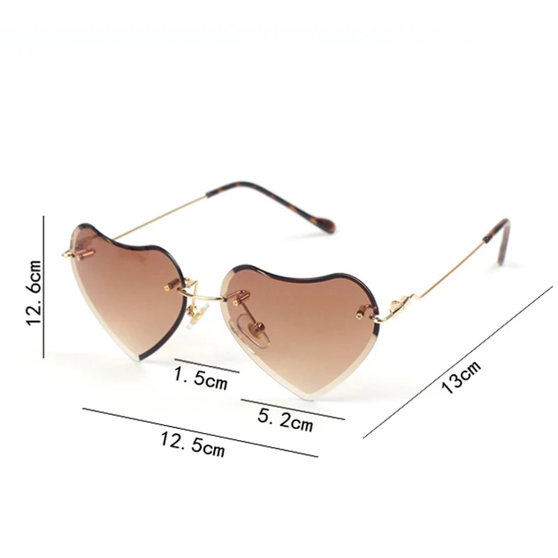

iboode Fashion Kids Rimless Sunglasses Girls Baby LOVE Heart Shape Sun Glasses UV400 Goggles Children Shades High Quality