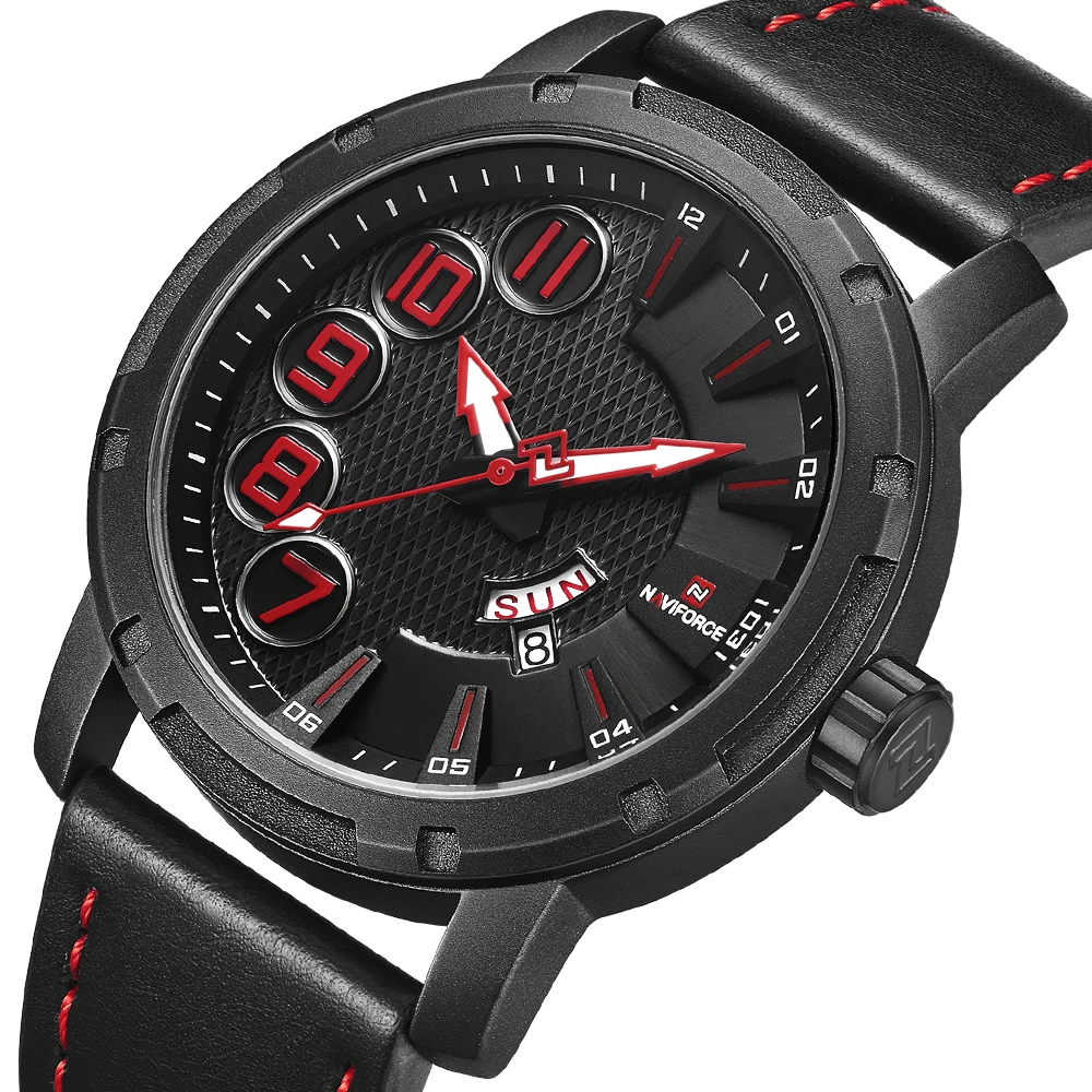 Часы NAVIFORCE мужские кожаные кварцевые | Наручные часы