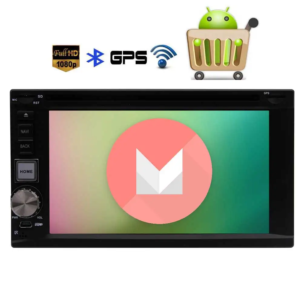 Четырехъядерный автомобильный стерео DVD CD проигрыватель на платформе Android 6 0