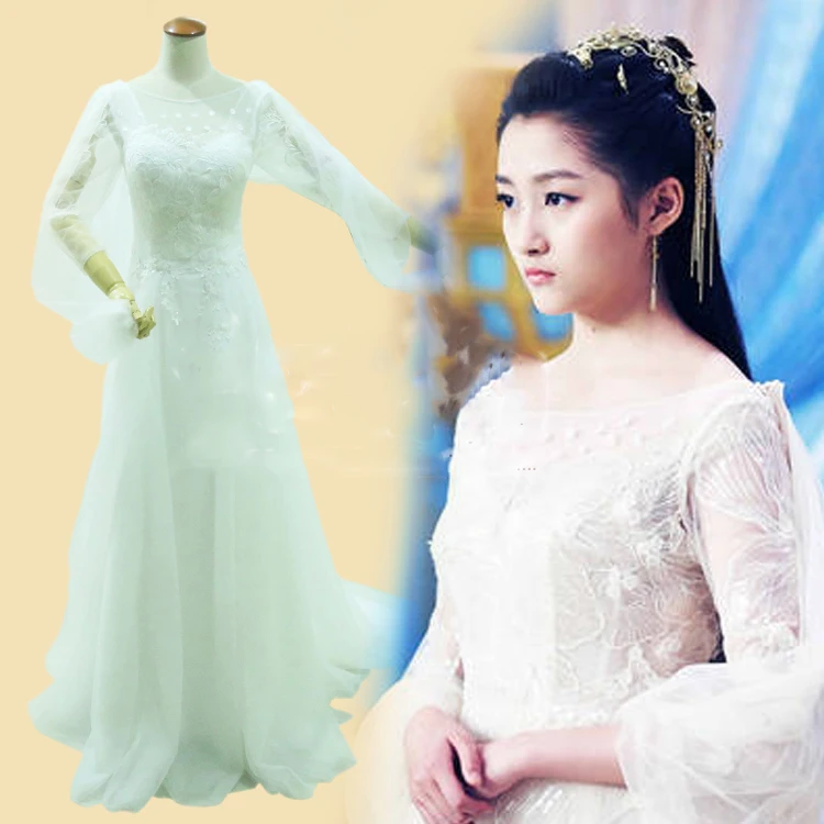 Guan Xiao Tong тот же дизайн Hanfu костюм для последней Фэнтези TV Play Novoland The Castle Sky женский