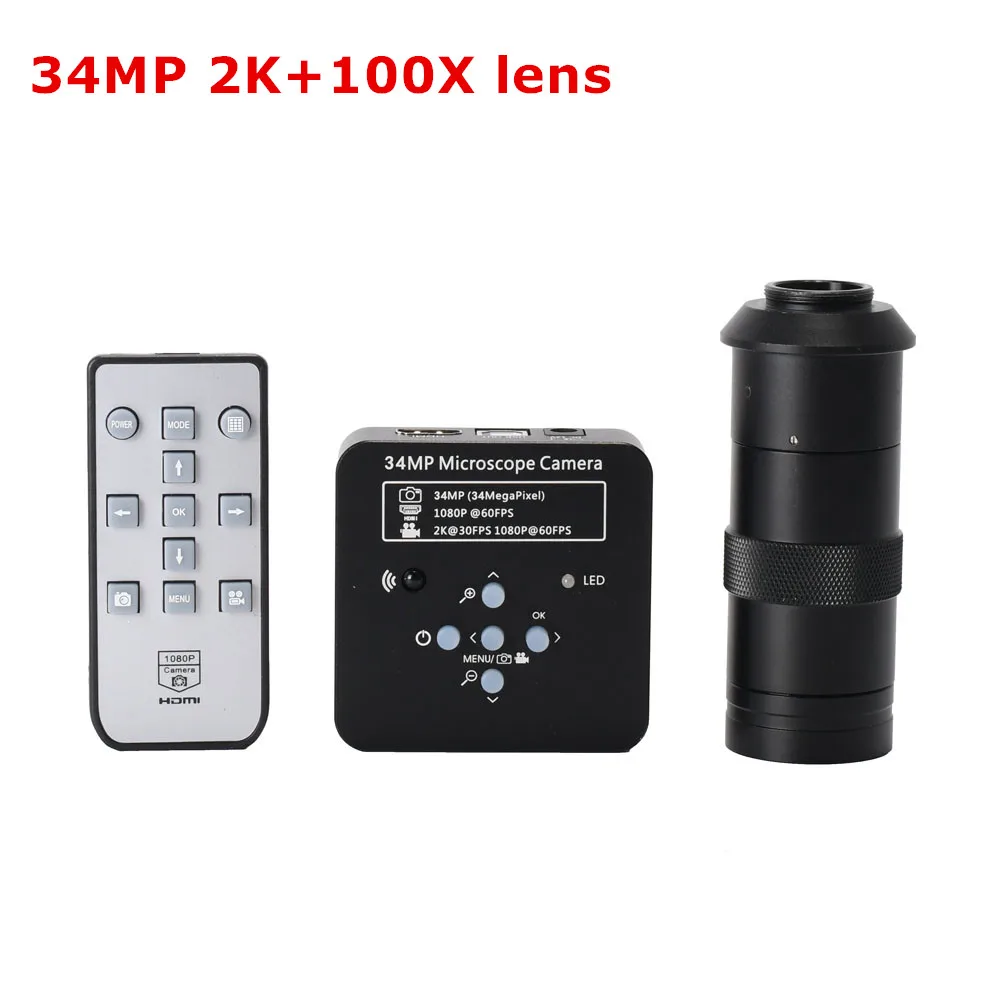 Цифровой видеомикроскоп 34MP 2K 60FPS HDMI USB промышленная паяльная камера
