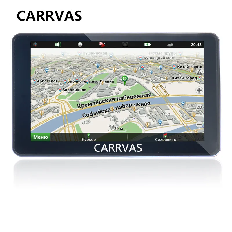 CARRVAS 7 дюймов Автомобильный GPS навигатор DDR 256 MB 8G ROM 800 MHz WinCE 6 0 грузовик Бесплатные