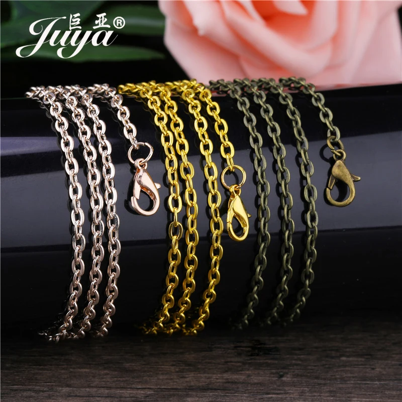 

5pcs/lot Length 50cm Chains With Lobster Clasps Chain For Handmade DIY Pendant Necklaces Jewelry Making Findings Accessories