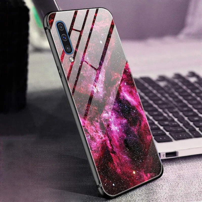 Чехол из закаленного стекла для Samsung Galaxy A50 A70 A30 A10 A20 S10 Plus J4 J6 A7 A8 A9 2018 S10E A30S мягкий