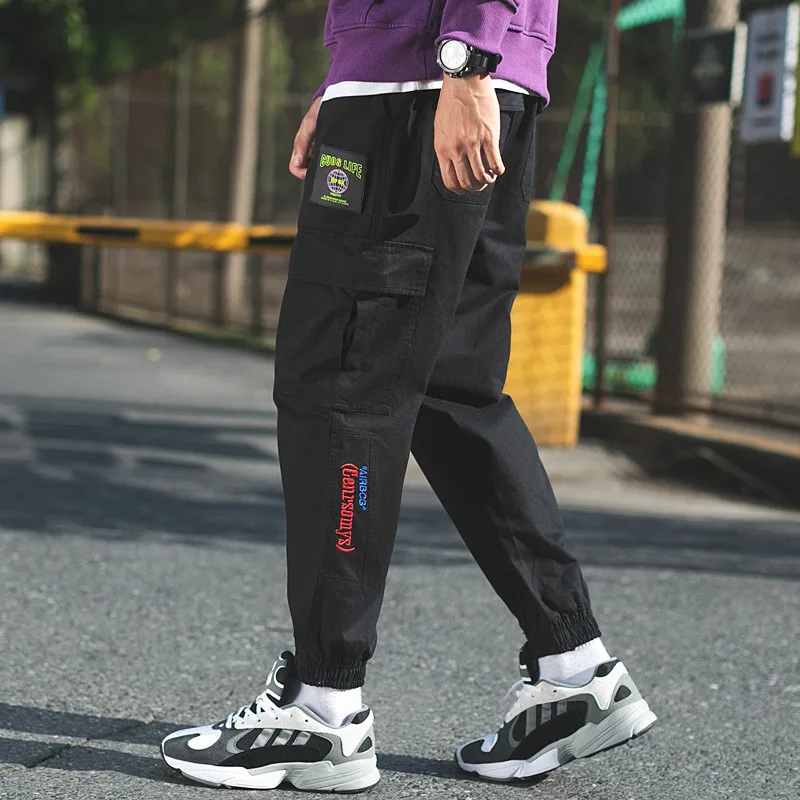 QLINMSHAG мужские джоггеры камуфляжные боковые карманы Свободные стильные