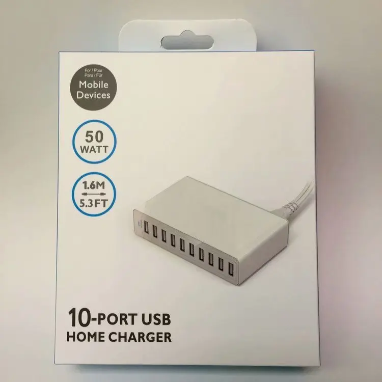 Сетевое зарядное устройство с 10 USB-портами 1 5 м 50 Вт В А | Электроника