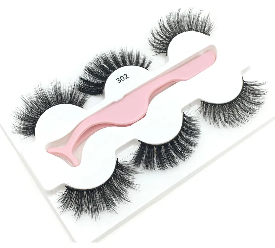 3 Pairs 3D Handmade Fake Eyelashes Natural Long Thick Makeup False Eyelashes Cross Eye Lashes Faux Cils for Makeup Tools