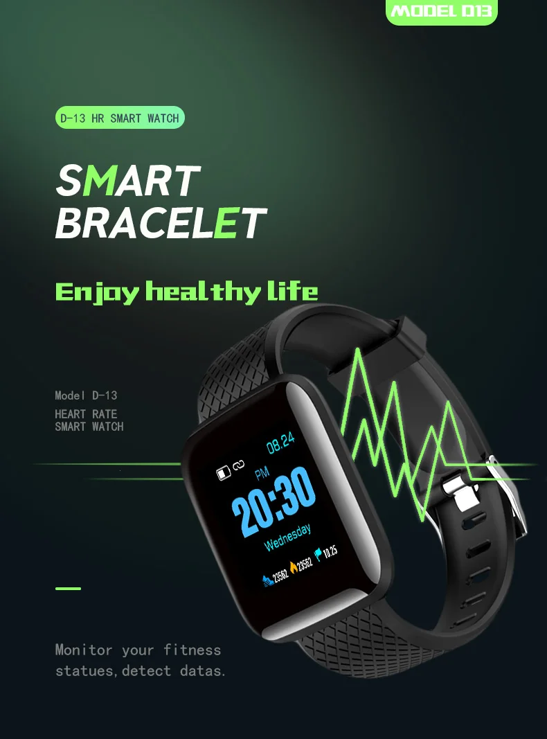 KESHUYOU D13 часы Смарт-Браслет фитнес-браслет часы пульсометр трекер сна smartband