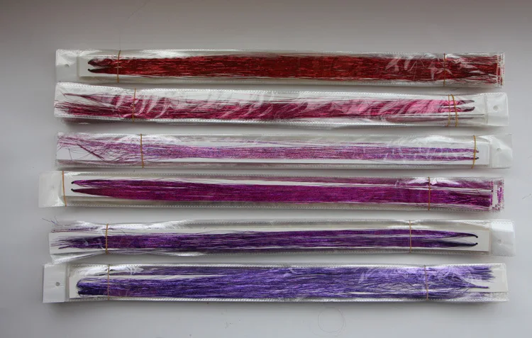 New Fashion 25bags/lot colorful Sparkle Party Hair Extensions 12 color Tinsel Laser LBL211