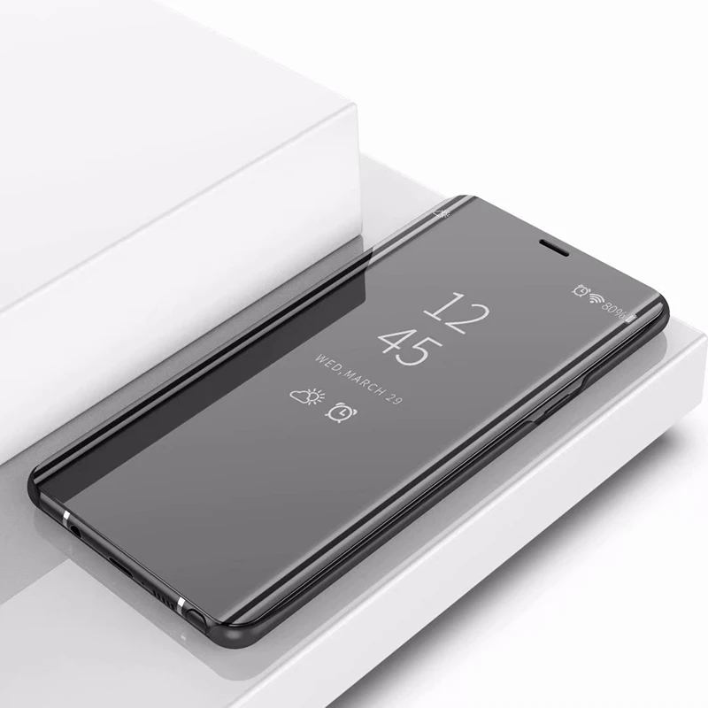 Smart Mirror Case For Samsung Galaxy Note 8 9 Flip Leather Cover for S7 Edge S8 S9 Plus A5 A7 J5 | Мобильные телефоны и