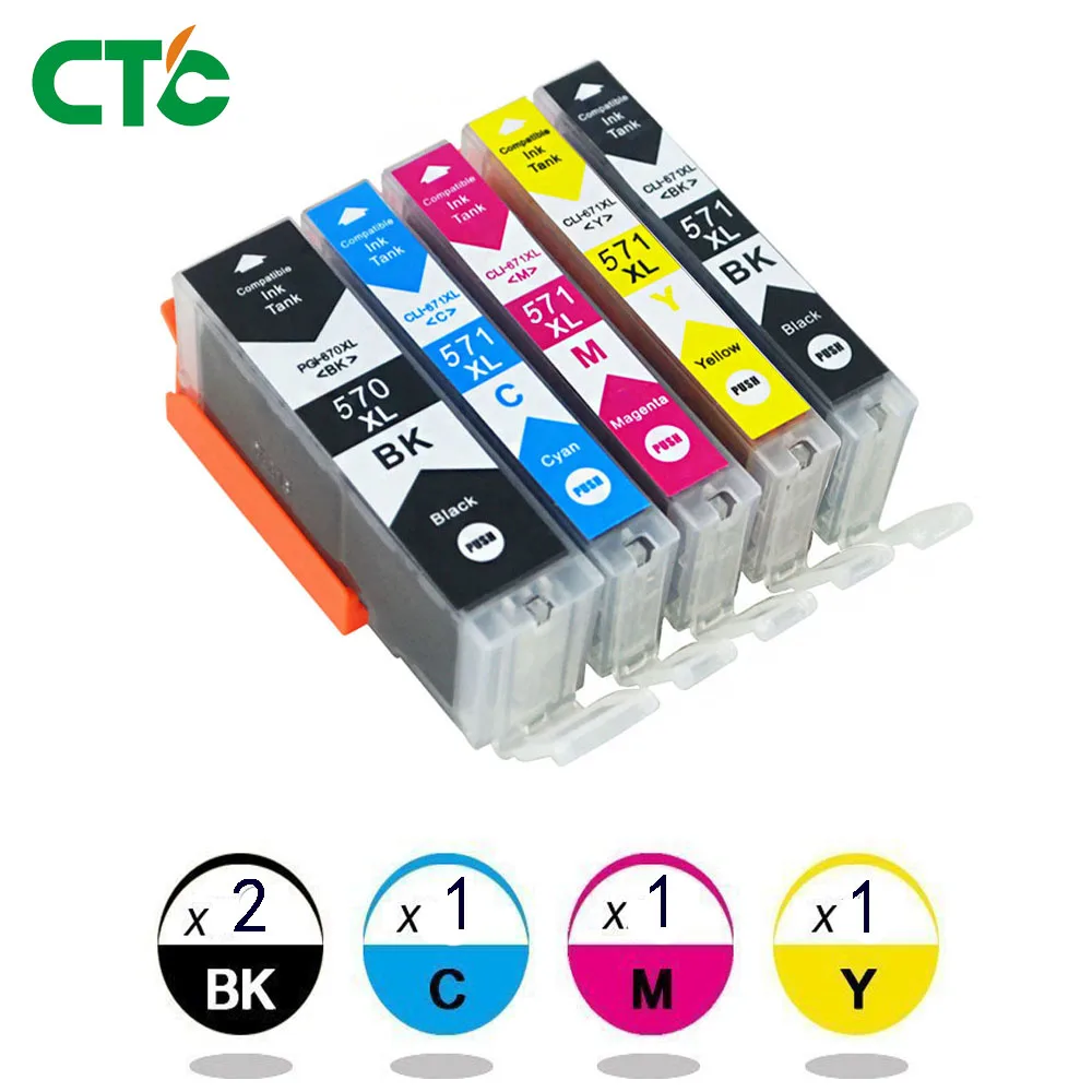 5x570 571 Φ чернильный картридж для Canon PIXMA MG5750/MG5751/MG5752/MG5753/MG6850/MG6851/MG6852/MG6853/MG7750|ink