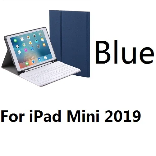 For Mini 5 Blue Сплит дизайн для Apple iPad Air 10,5 iPad Mini Pro10.5 кожаный чехол с Bluetooth клавиатурой Чехол Карандаш держатель - Цвет: For Mini 5 Blue