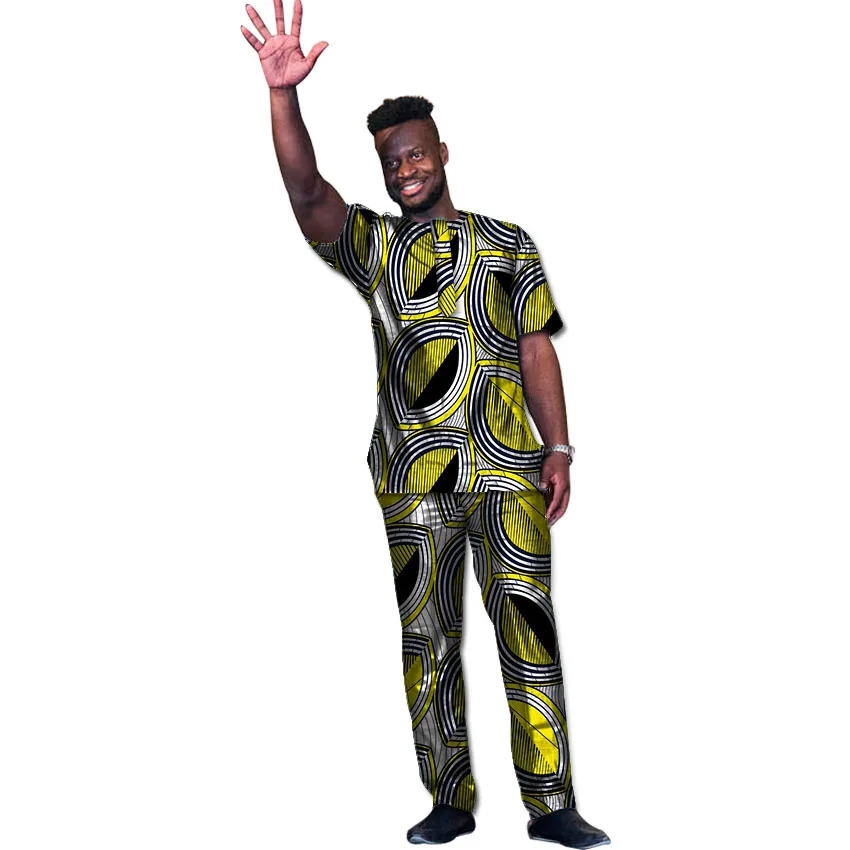 New Design African M Clothes Sets Men Tops+Trousers Set Fashion Printing Dance Festive Costume Africa Clothing Customized | Тематическая