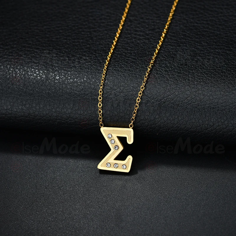 ELSEMODE романтическое ожерелье с кубическим цирконием буквой M из нержавеющей стали