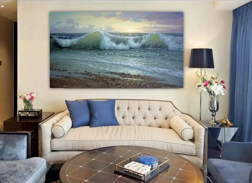 Hand painted on canvas Seascape oilPainting by Wall Pictures For Living Room Decor Paintings | Дом и сад