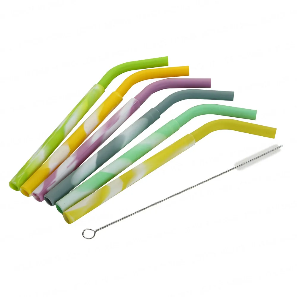 6/7/8 шт./лот многоразовые силиконовые питьевой соломы | Дом и сад