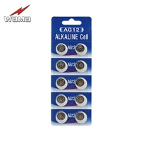 10pcspack wama ag12 1 5v alkaline button cell lr43 386 301 coin battery disposable for calculator toys
