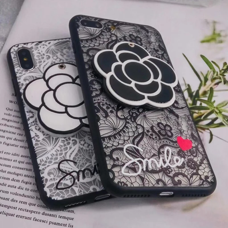 Роскошные Розы зеркало с рисунком чехол для iPhone 8 7 плюс 6 6s случай Кружева Мягкий