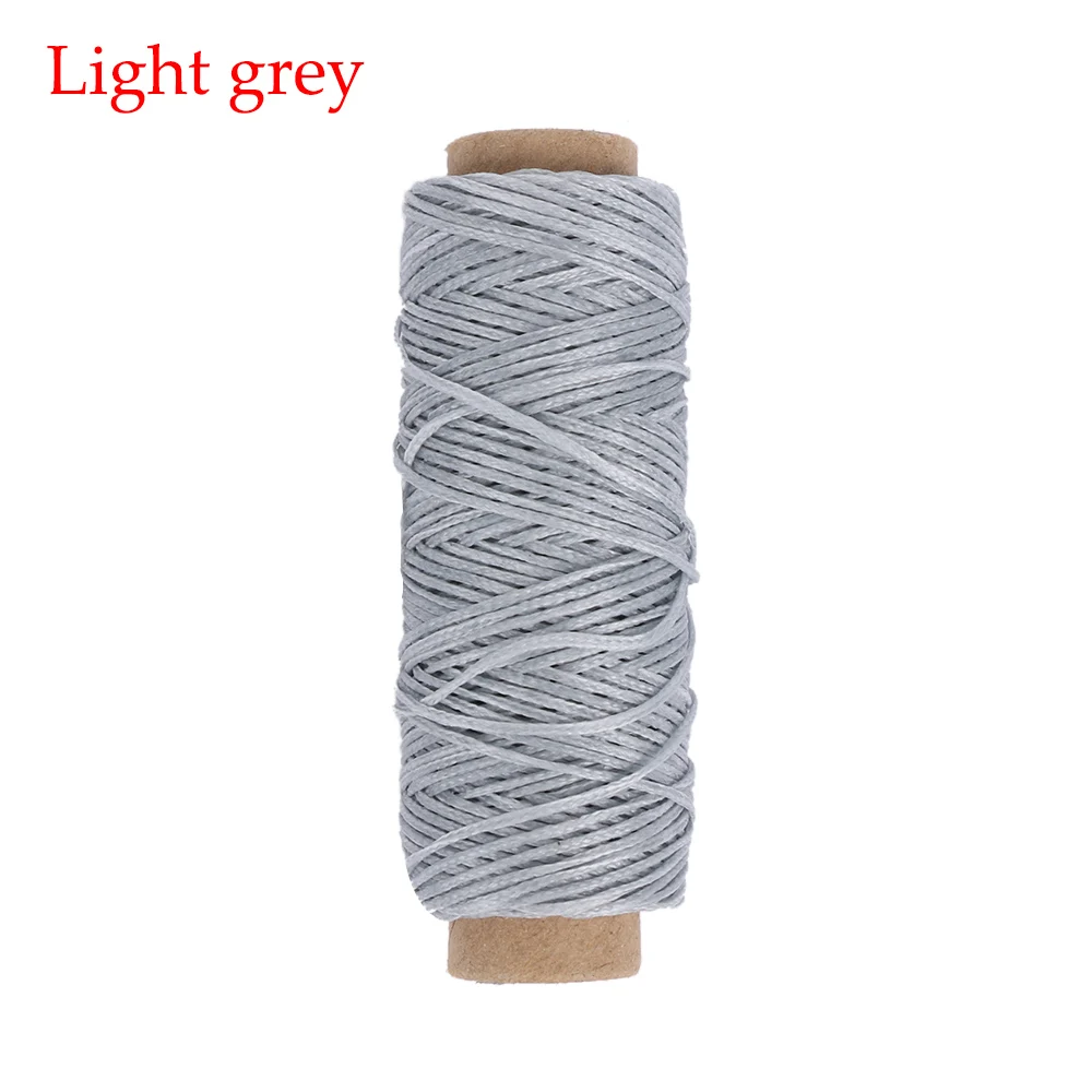light grey 50 м прочный 150D кожаный вощеный шнур нить DIY инструмент для рукоделия ручная строчка нить плоская Вощеная швейная линия Швейные аксессуары - Цвет: light grey