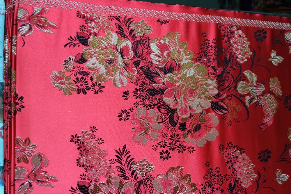 Китайская традиционная Полиэстровая ткань 75 см парча Чонсам с красной спинкой