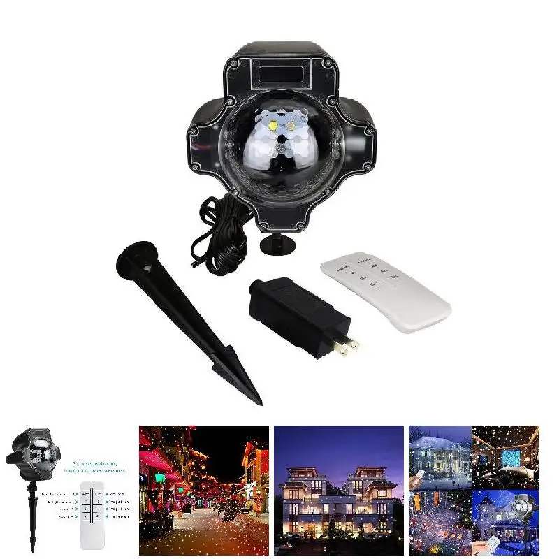 Рождественский светодиодный прожектор со снежинками ночник для дома сада