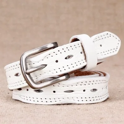 2021 New Style Korean Womens Belt Fashion Vintage Retro Cowskin Genuine Leather Thin Slim Waist Belt For Jeans/Pants / dress