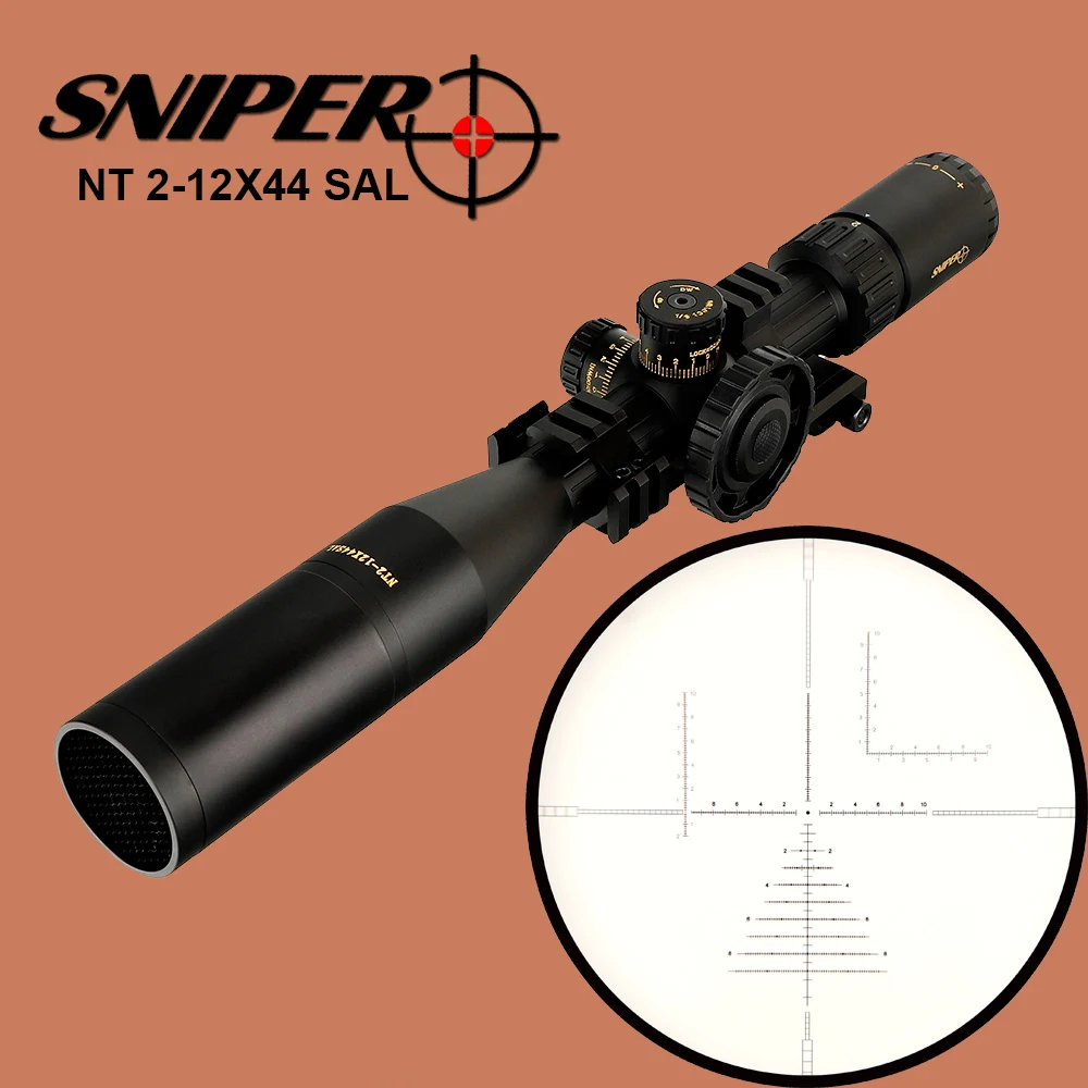 Тактический Прицел SNIPER NT 2 12X44 SAL охотничий оптический прицел трубка 30 мм с красной