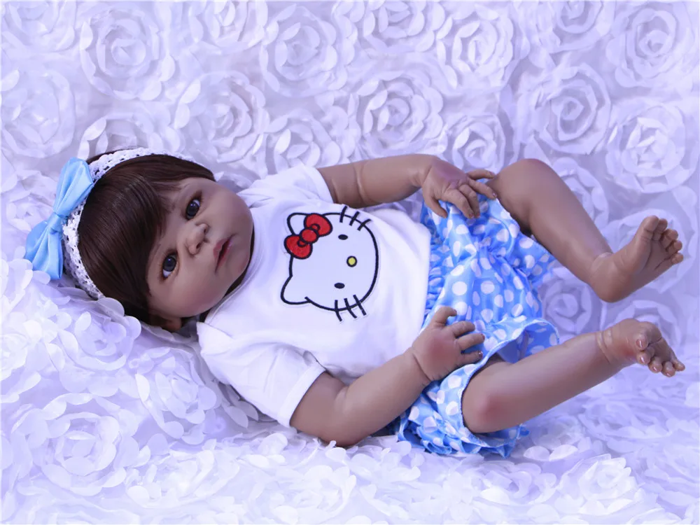 Кукла reborn Bebe 22 дюйма силиконовая для всего тела детские куклы игрушки девочек