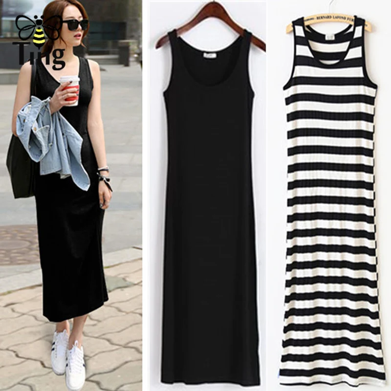 Женское винтажное платье средней длины без рукавов из модала | Женская одежда