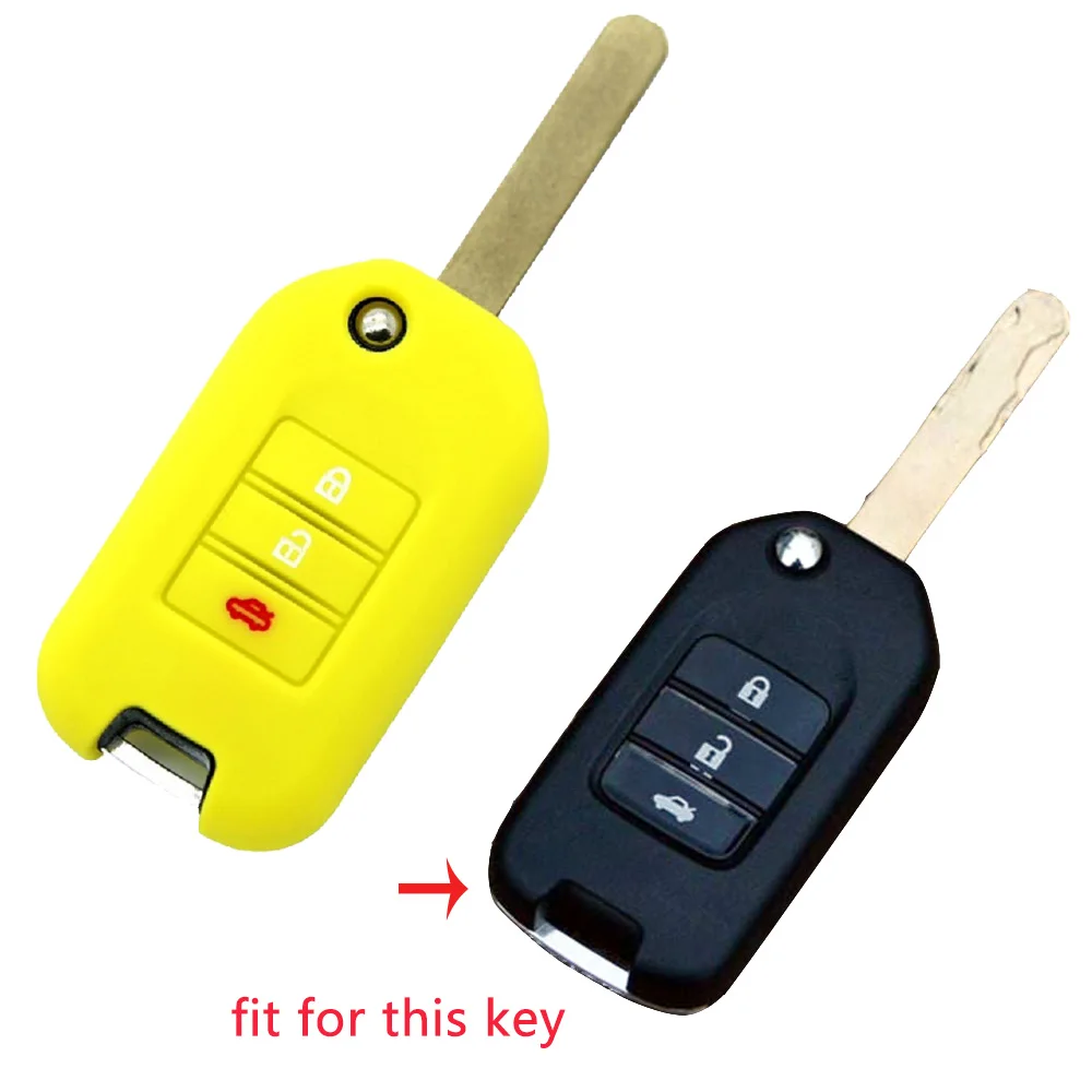 Buy 2 send one 3 Buttons Silicone Car Key Case For Honda FIT XRV VEZEL CITY JAZZ CIVIC HRV Civic Crider CRV Protector Cover | Автомобили и