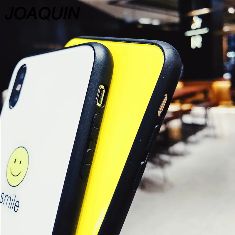 Глянцевый чехол для телефона с надписью Smile iPhone XS XR MAX модный стеклянный мягким