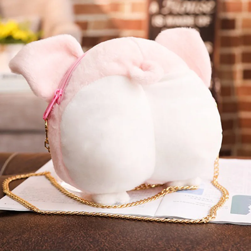 1 шт. 20X20 см Kawaii Pig Wallet Piggy Ass стильный кошелек плюшевая цепочка сумка на плечо сумки