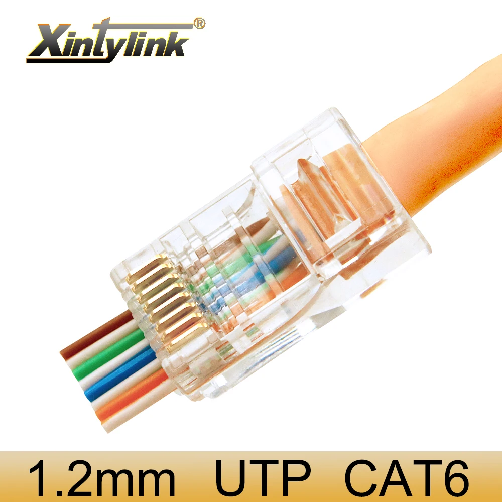 Xintylink EZ rj45 разъем cat6 ethernet кабель для подключения к сети cat5 cat5e rj 45 cat 6 сетевой 8p8c неэкранированный перфорация utp 50/100 шт