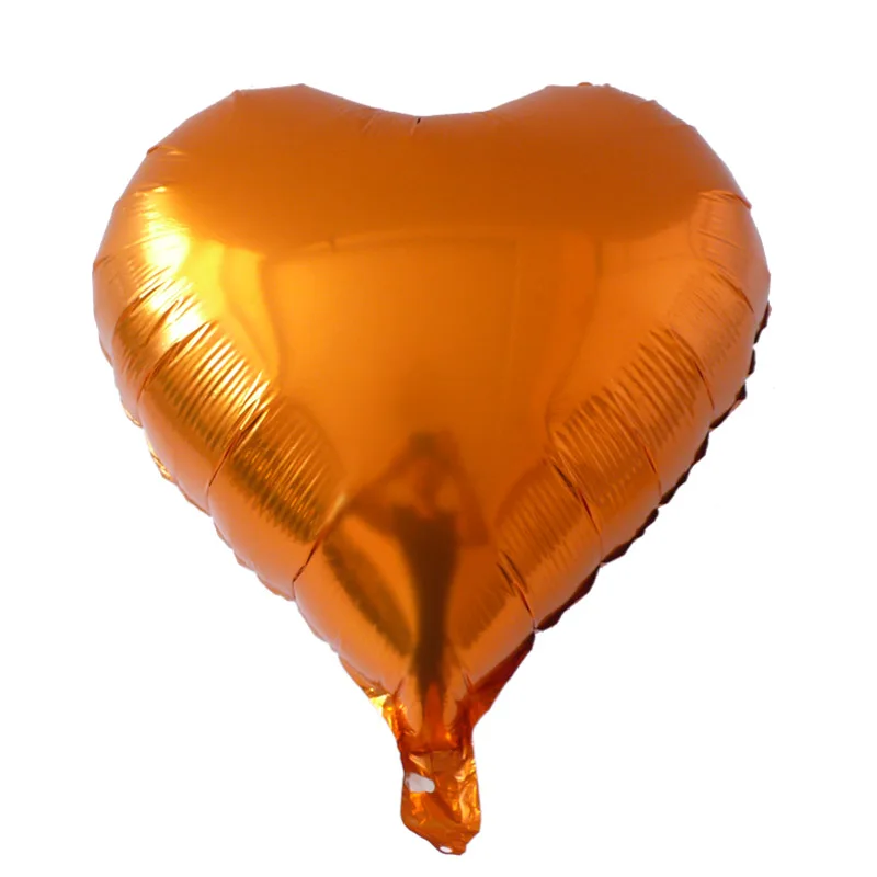 orange heart 5 шт., 18 дюймов, розовое золото, красная звезда, сердце, фольгированные шары, свадьба, любовь, гелий, надувной шар, день рождения, украшение, шар, детские подарки - Цвет: orange heart
