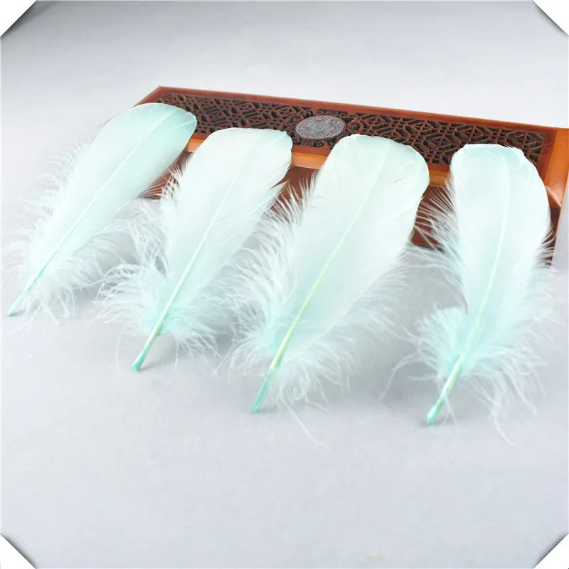 Mint Green Горячая красный Гусь feather20-100pcs13-18CM DIY Перья для рукоделия и ювелирных изделий Аксессуары для одежды Свадебные украшения Шлейфы - Цвет: Mint Green