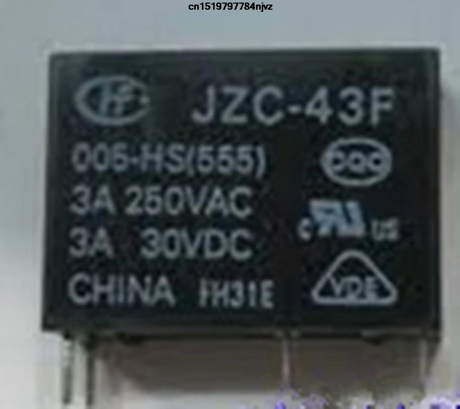 JZC-43F-005-HS 5VDC JZC-43F-012-HS 12VDC JZC-43F-024-HS 24VDC реле 3A 250VAC 30VDC 4Pin JZC43F 10 шт. | Электронные