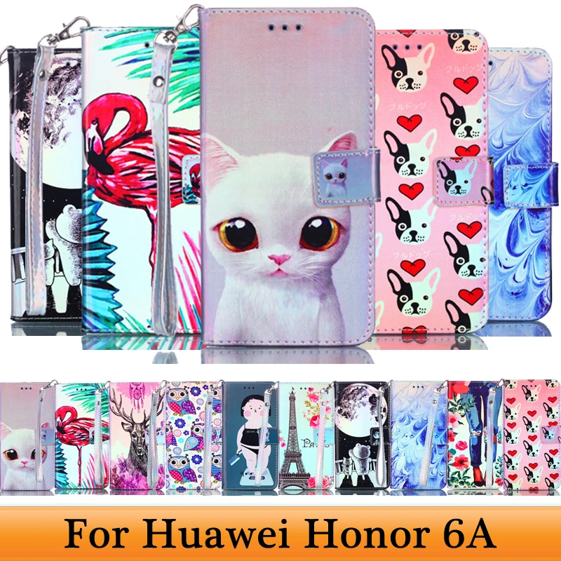 Чехол на Honor 6A Флип кожаный бумажник книжка бампер для 6 A Чехлы Huawei dli tl20 A6 Honor6A