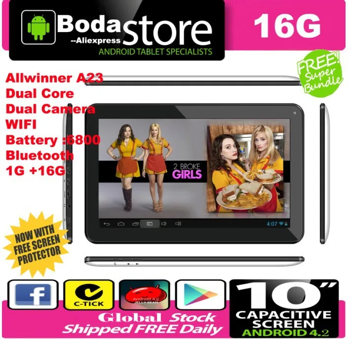 Bluetooth Wifi 16G планшеты шт 10-дюймовый планшетный ПК Android 4 планшет с двумя камерами