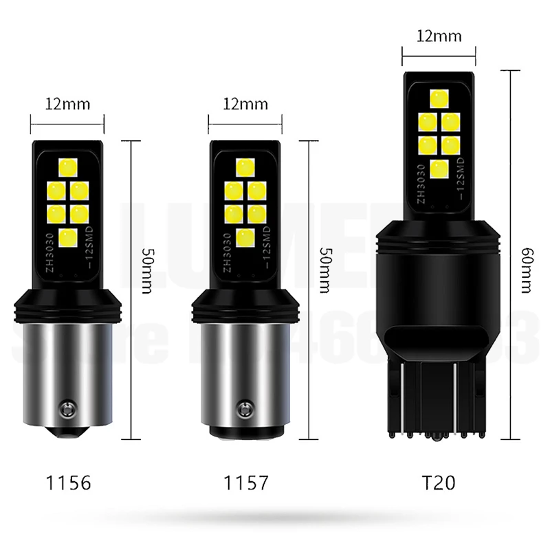 

10x BA15S 1156 P21W 7440 7443 1157 BAY15d LED 12 SMD 3030 Car LED Auto DRL Turn Signal Light Reversing lamp