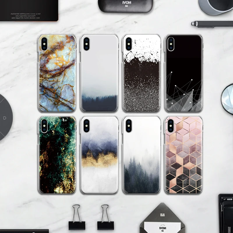 Для Iphone 4, 4S, 5, 5S, SE, 6, 6 S, 7, 8 Plus, X Пластиковая Задняя Крышка, современное искусство, литературный художественный узор, Жесткий Чехол, Fundas Coque Bumper