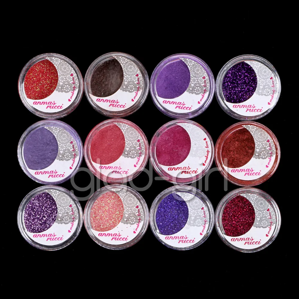 

12 jars Laser Nail Glitter Powder Dust Set 12 Color Eye Shadow Makeup Set Nail Art Decoration Glitter Manicure Set #3
