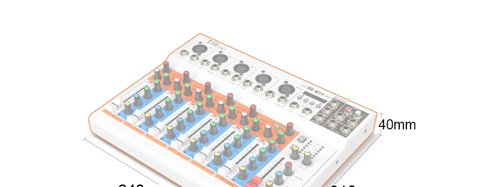 XTUGA FX7-USB 7 каналов аудио микшер консоль с Usb/bluetooth/Mp3 вход звуковая консоль Dj оборудование микшер сбалансированный источник питания