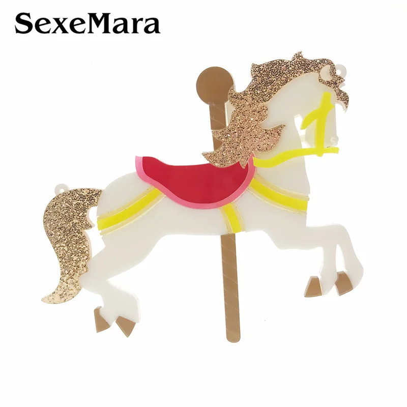SexeMara/Акриловые Лошадь Броши Булавки с животными для женщин большой смолы