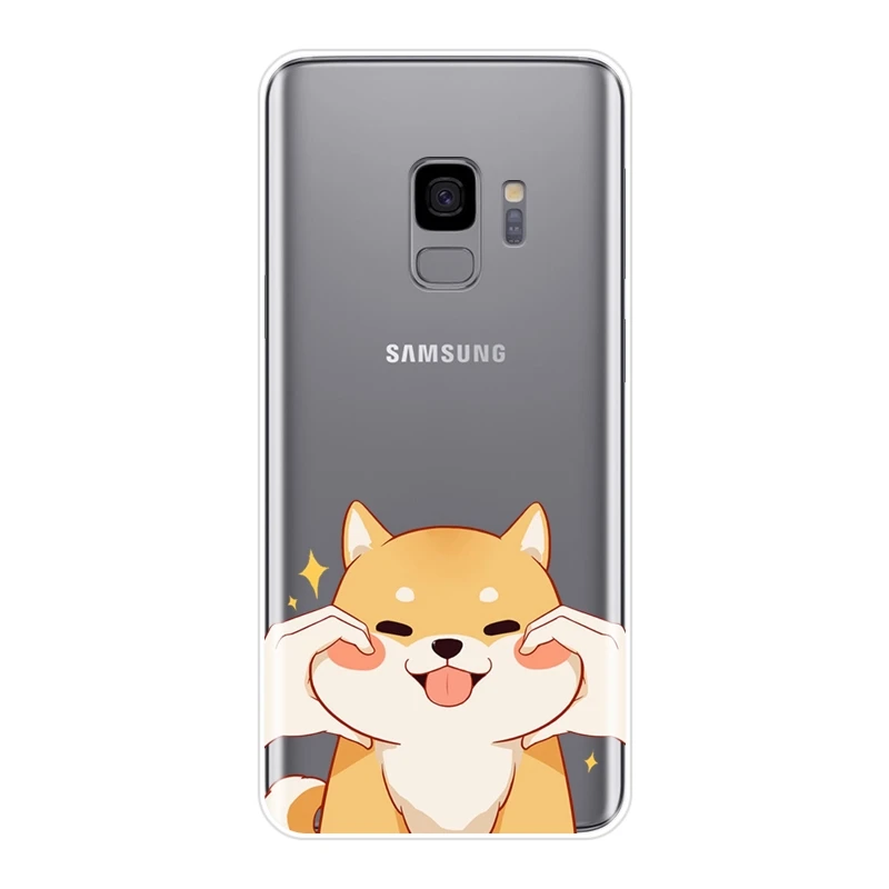 Силиконовый чехол для Samsung Galaxy Note 9 8 5 4 мягкая задняя крышка с собакой Шиба ину S8 S9