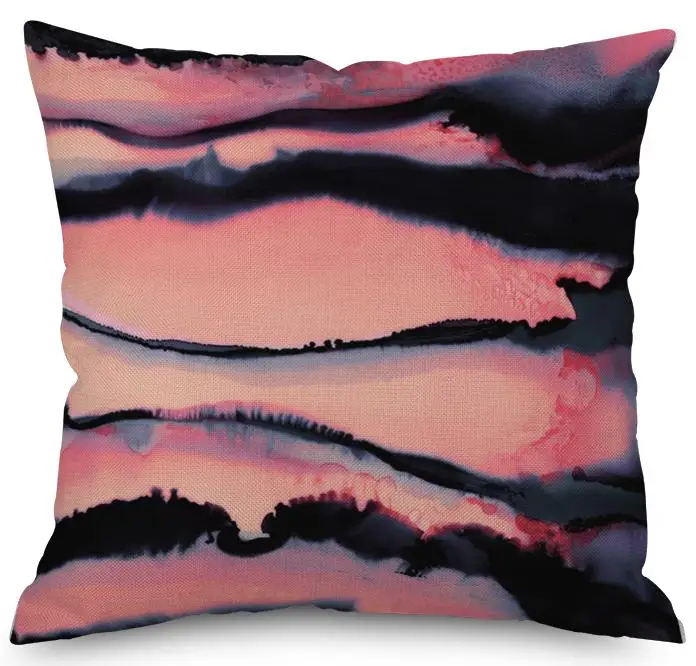 Nordic Style Watercolor Geometry Throw Cushions Creative Ink Mountaion Stone Geometric Printed Plush Chair Pillow Seat Pad - Цвет: A14