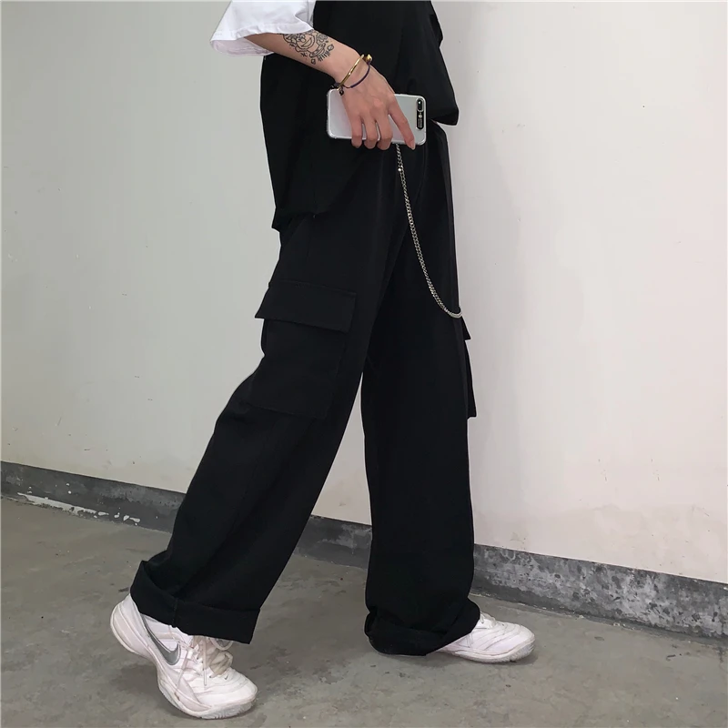 Спортивные штаны Harajuku стрейч брюки уличные модные широкие брюки уличные Большие размеры одежда футболка пальто Обычная трикотажная футболка Размер vero