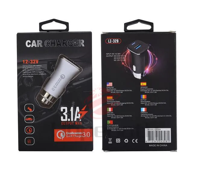 Новинка Быстрая зарядка QC3.0 с USB быстрое автомобильное зарядное устройство в
