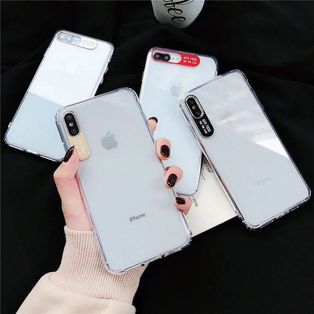 Мягкий чехол из ТПУ для iphone 7 8 plus X s max Xr чехлы XS Прозрачный Простой цветной