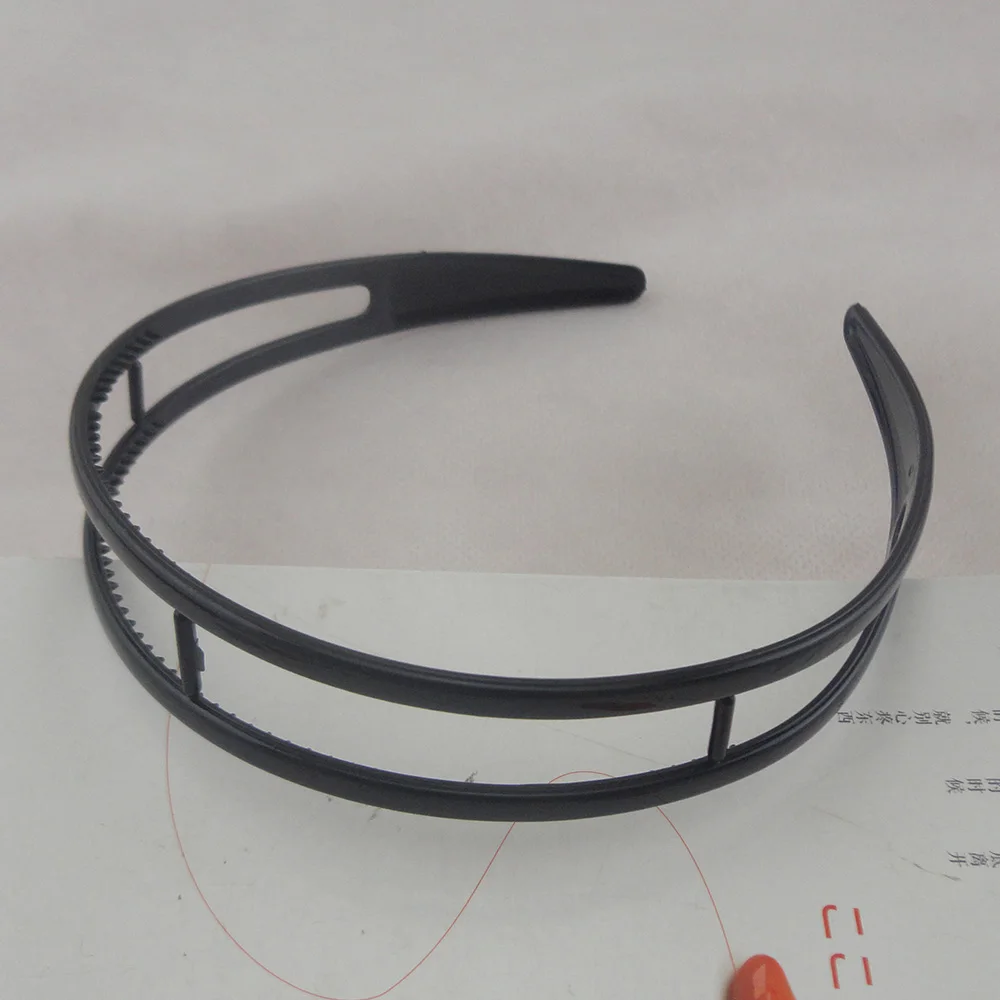 

10PCS 2.5cm Black Double wires Plastic headbands for women hair hoops DIY girls hairbands headpieces wholesale