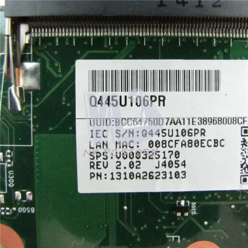 Toshiba Satellite C55 C55T Laptop Motherboard V000325170 with N2820 CPU SR1SG DDR3 1310A2623103 image 3